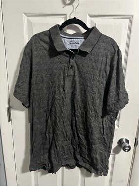 Tasso Elba Men's Charcoal Cross Hatch Polo Shirt XXL